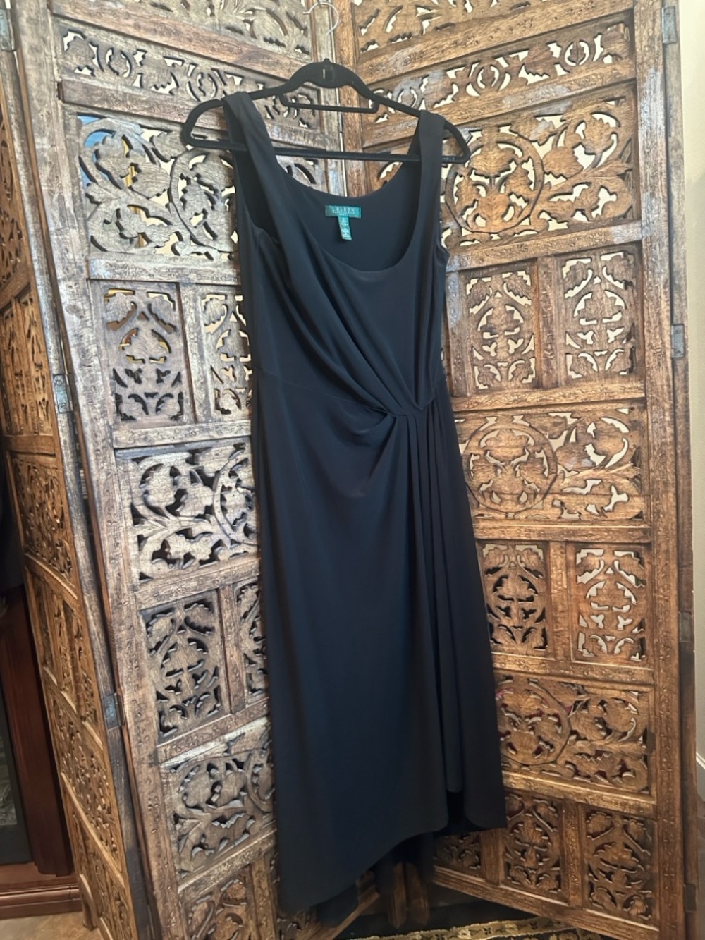 Classic Black Twist-Front Women's Dress